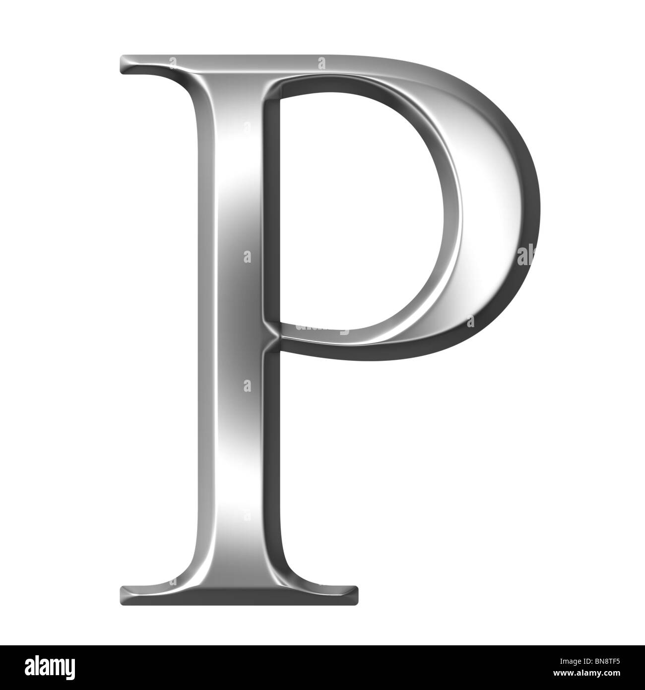 3d argento lettera greca Rho Foto Stock