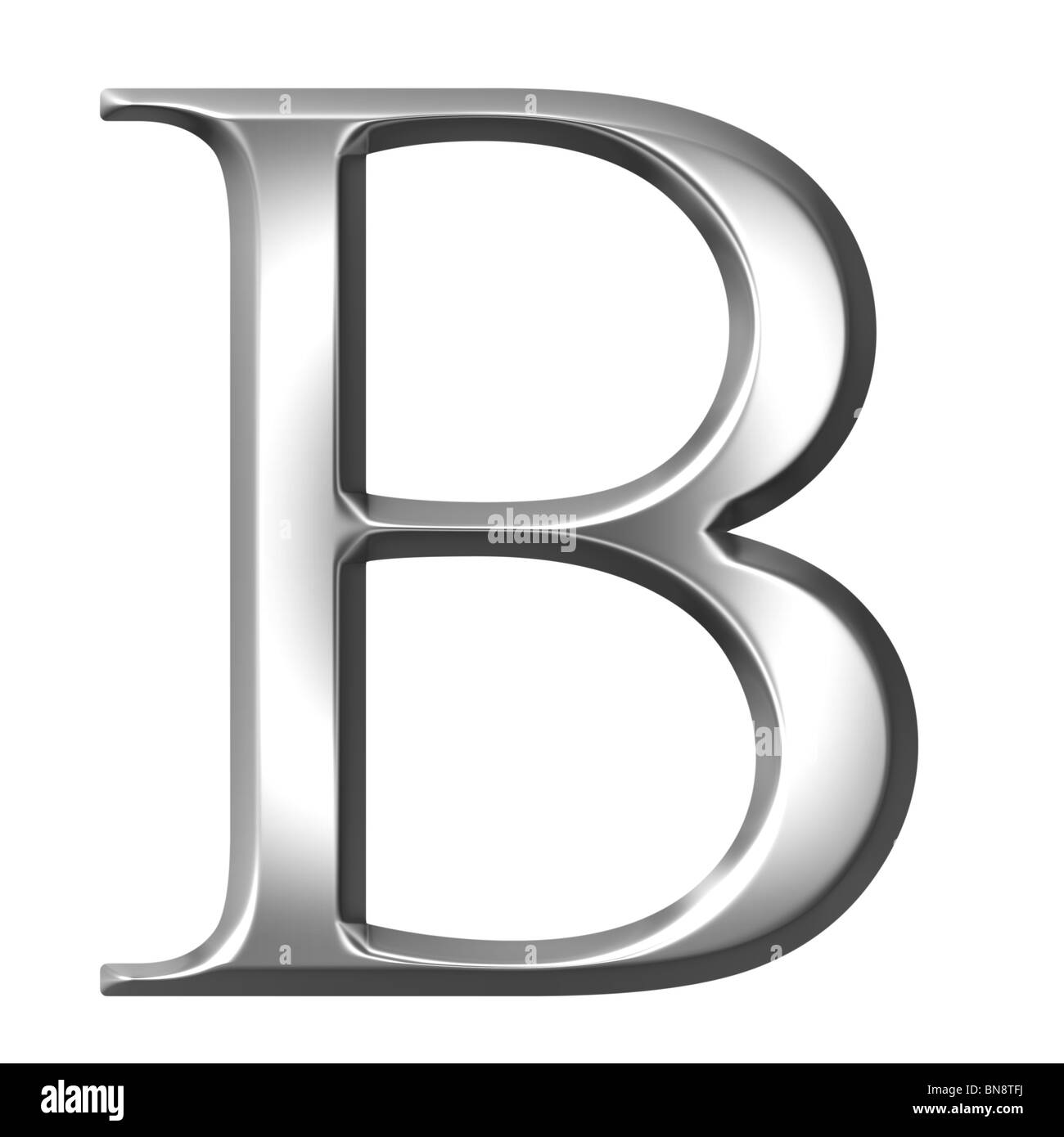 3d argento lettera greca Beta Foto Stock