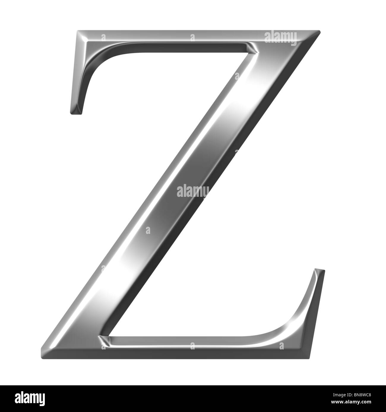 3d argento lettera greca Zeta Foto Stock
