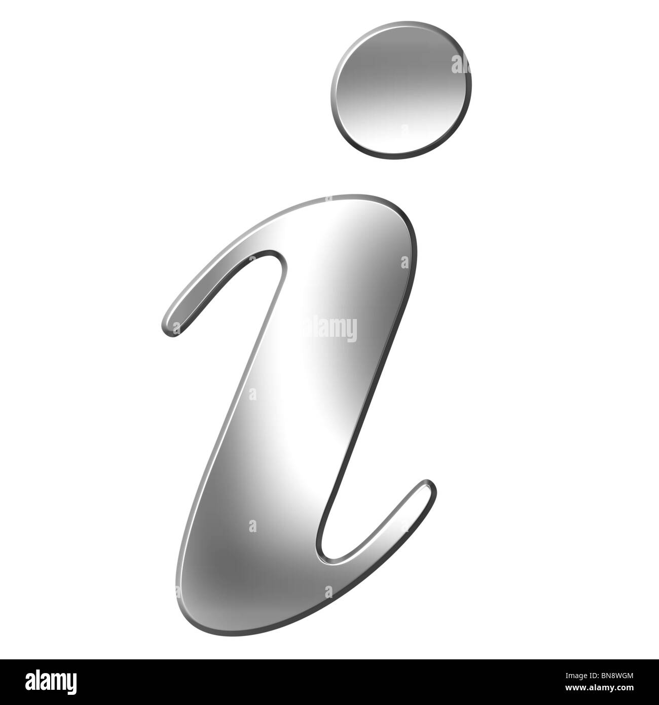 3d argento simbolo di informazione Foto Stock