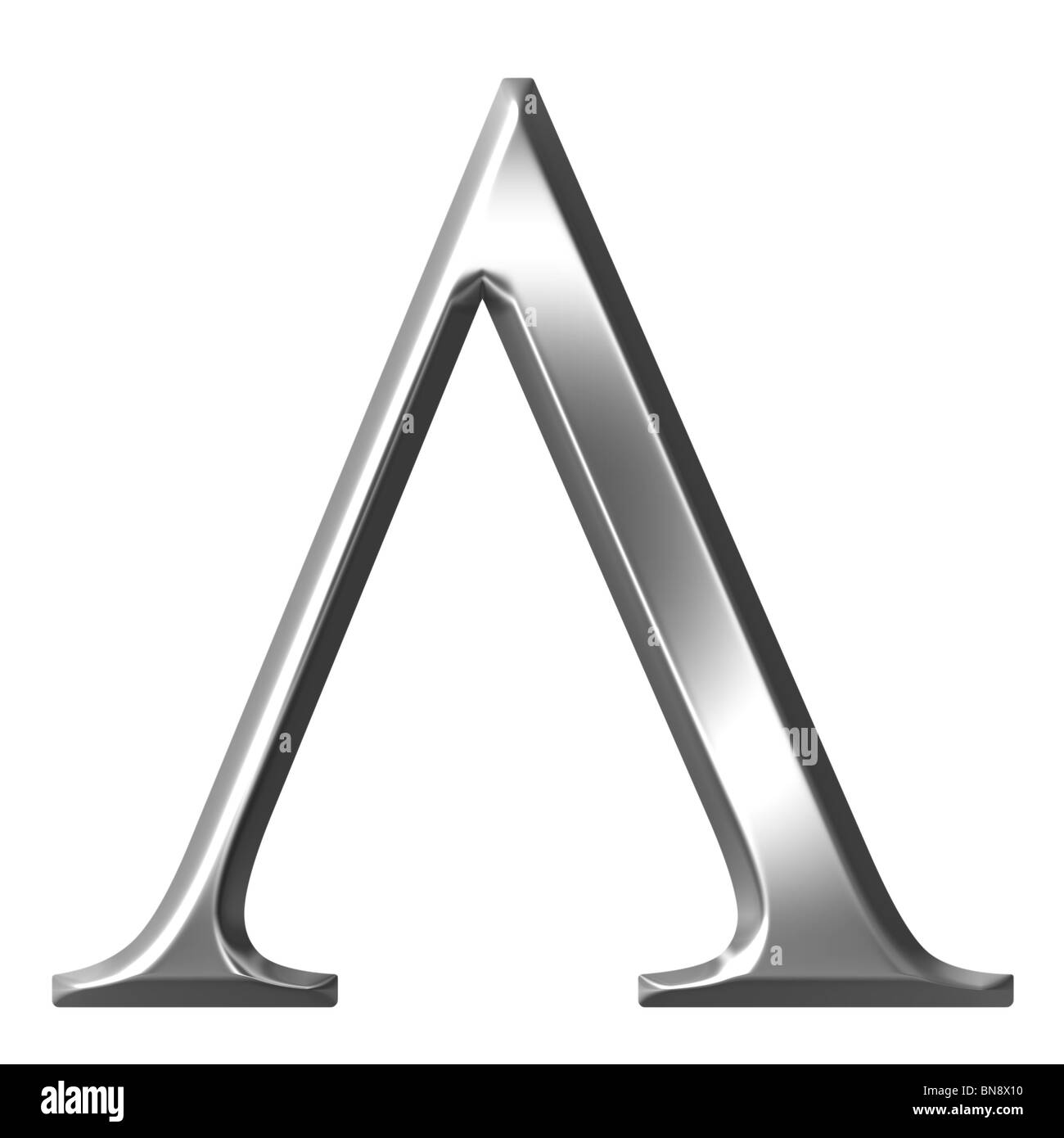 3d argento lettera greca Lambda Foto Stock