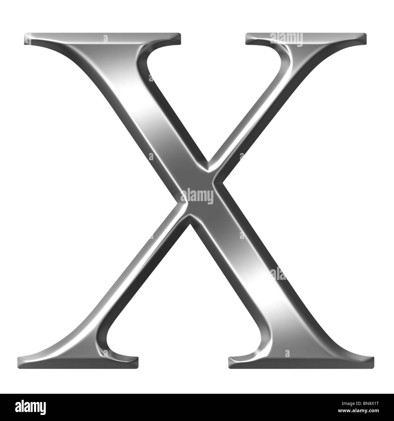 3d argento lettera greca Chi Foto Stock