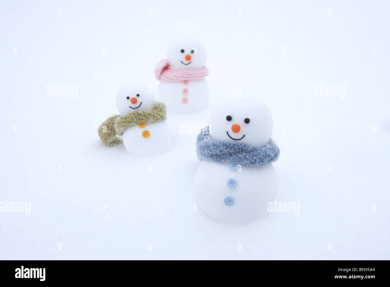 Famiglia di pupazzi di neve Foto Stock