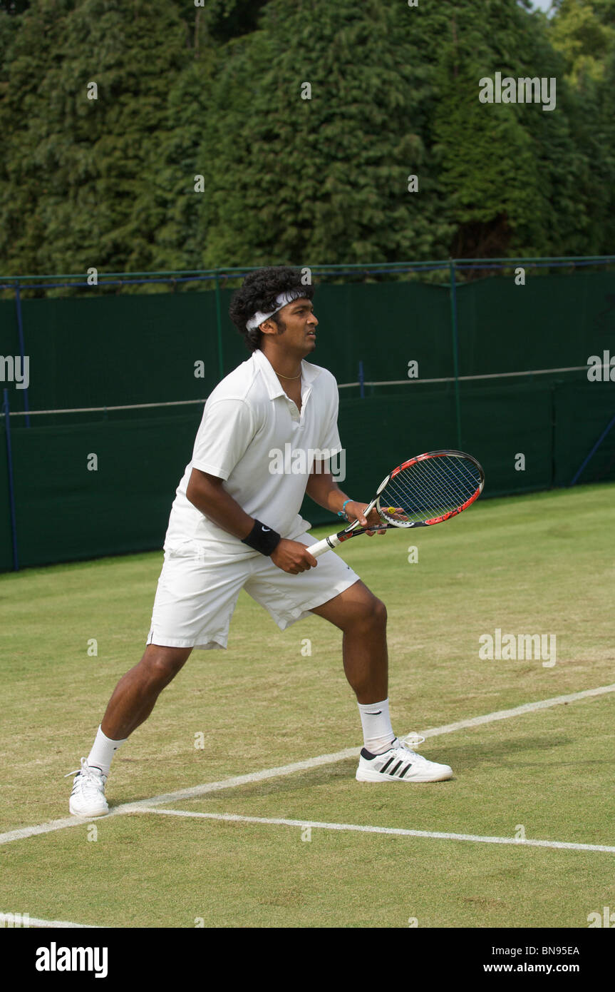 Ashwin Kumar a Aegon Pro Series, il nord del Tennis Club, Didsbury, Manchester Luglio 2010 Foto Stock