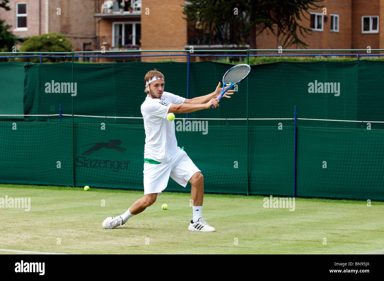 Daniel Evans presso il Aegon Pro Series, il nord del Tennis Club, Didsbury, Manchester Luglio 2010 Foto Stock