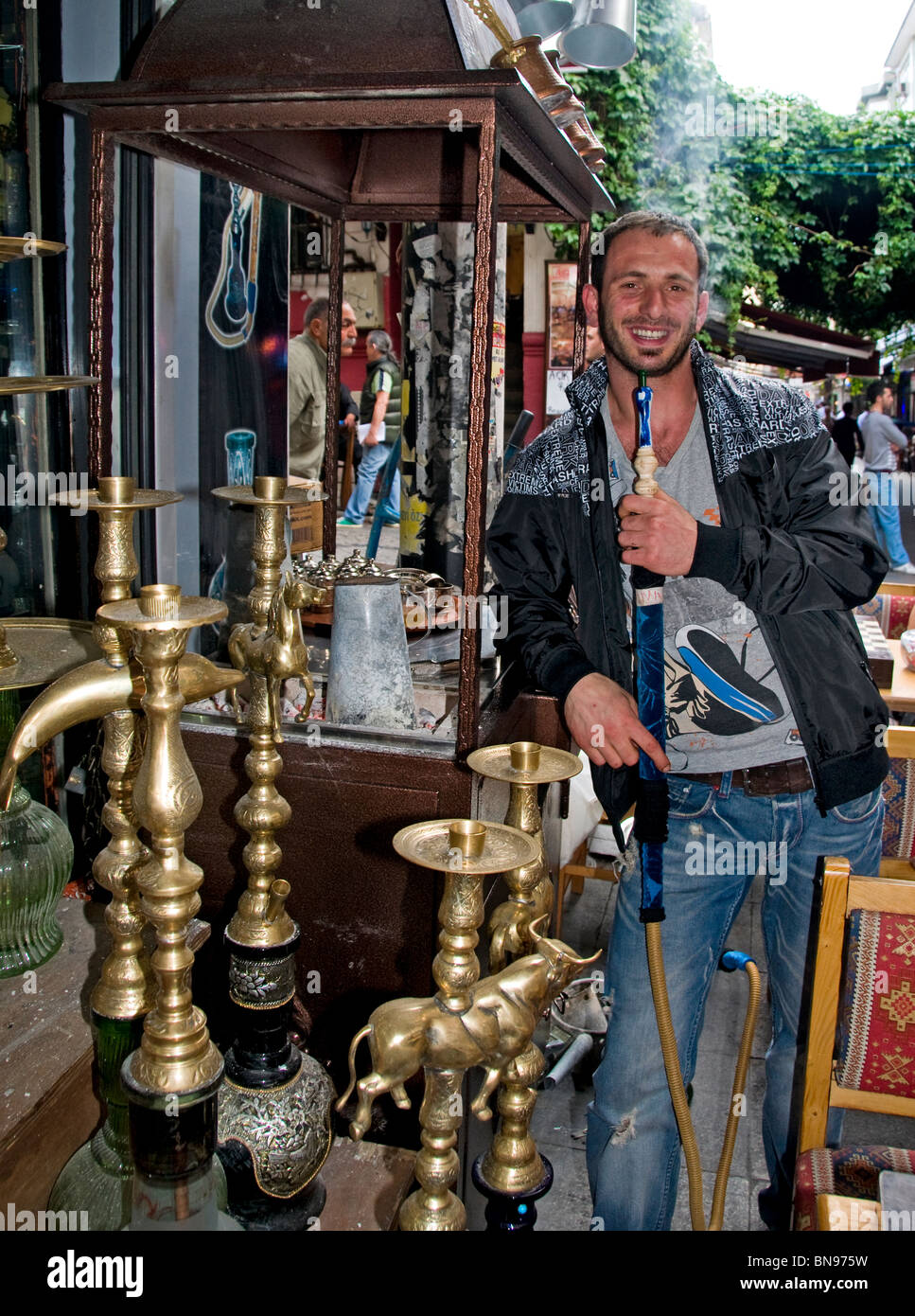 Turchia Istanbul fumatori tubazione acqua cancro ai polmoni Foto Stock