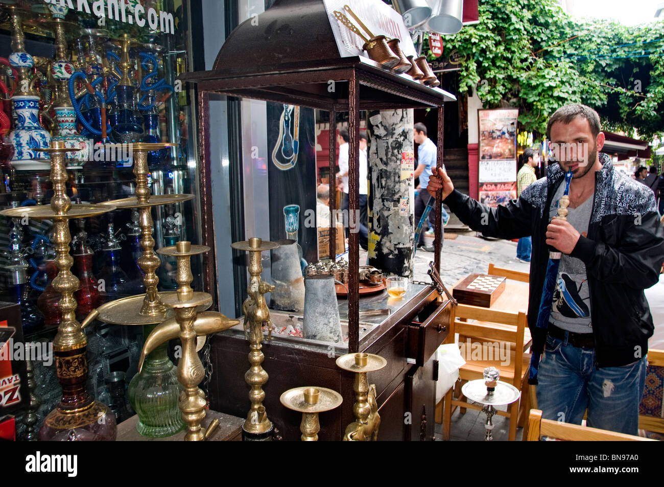 Turchia Istanbul fumatori tubazione acqua cancro ai polmoni Foto Stock