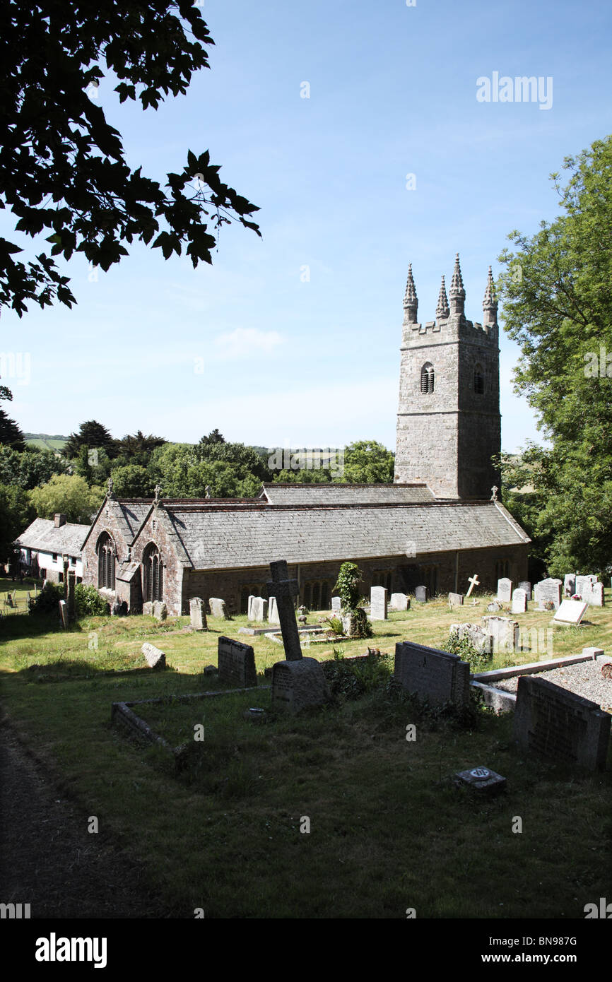 St Winwaloe Chiesa, Poundstock, Cornwall, Inghilterra Foto Stock