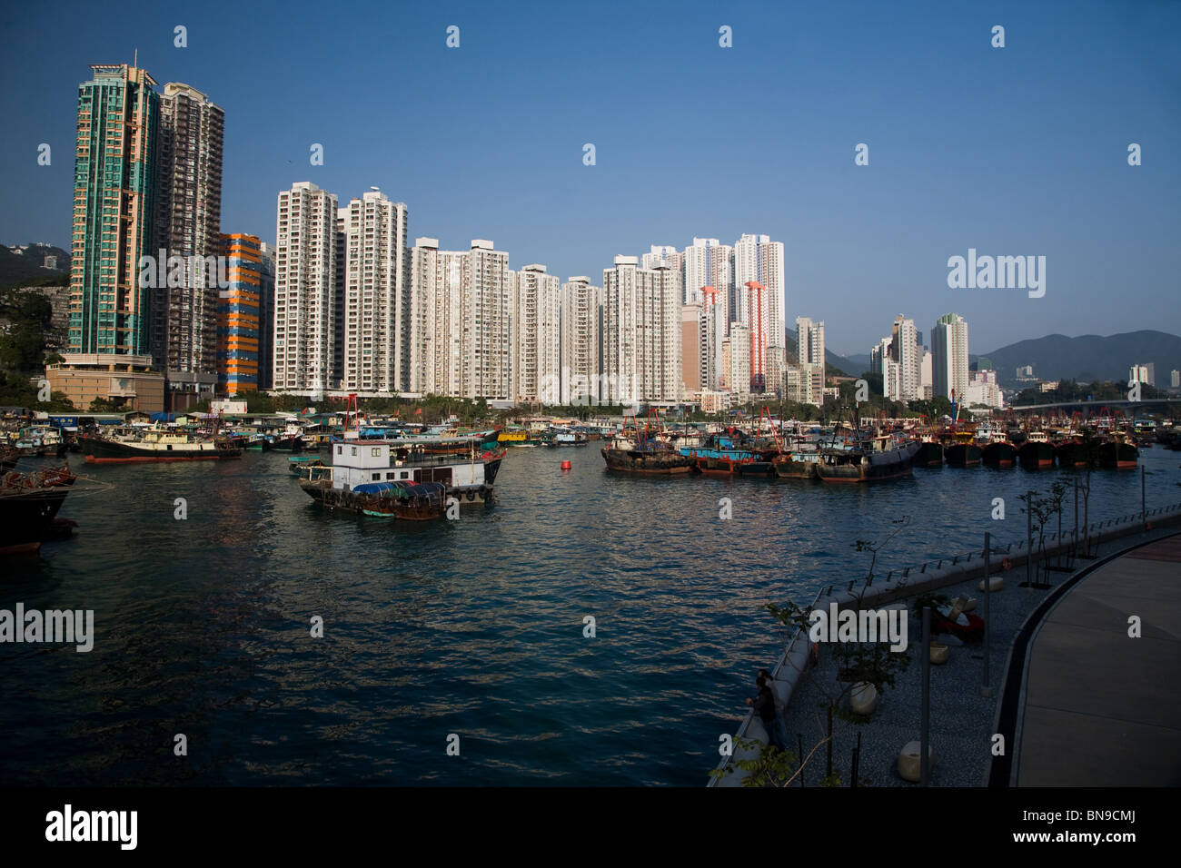 Ap Lei Chau torre eolica Park Aberdeen Hong Kong Foto Stock