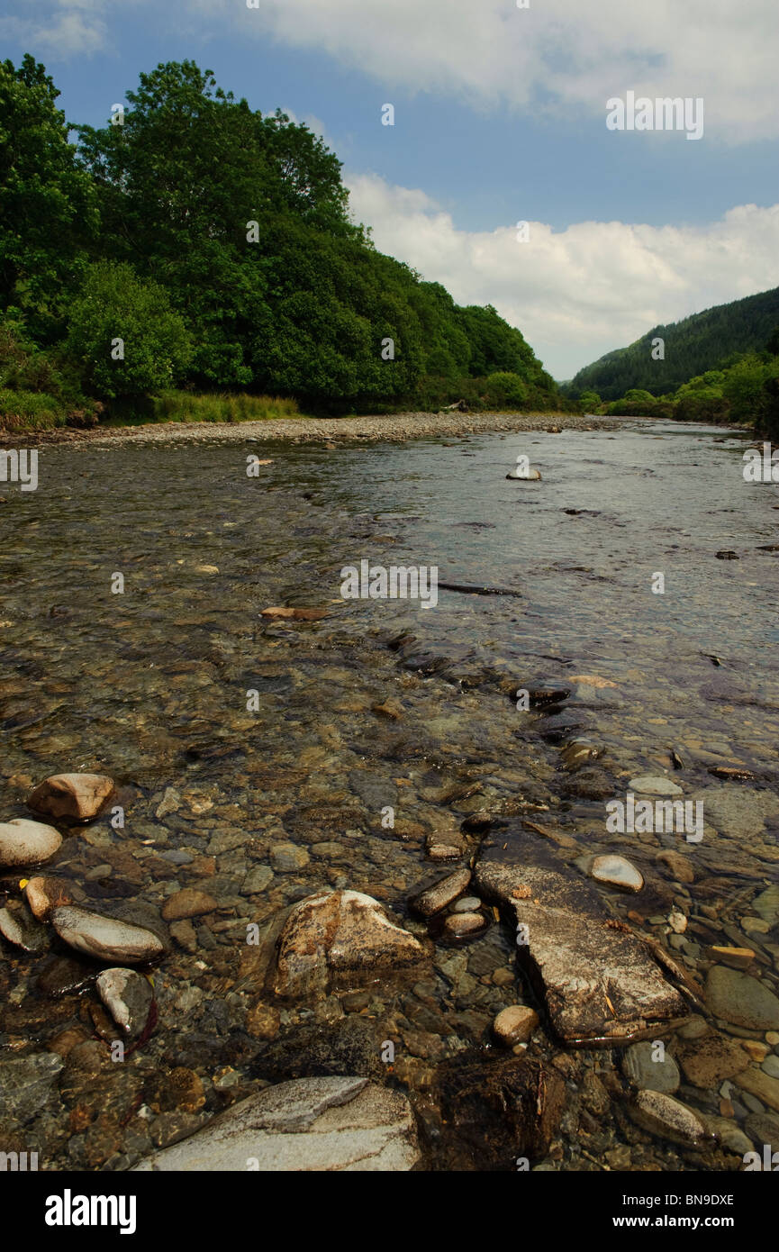 Il Grogwynion SSSI (siti di particolare interesse scientifico) sul fiume Ystwyth, la navigazione da Aberystwyth, Ceredigion, Wales UK Foto Stock