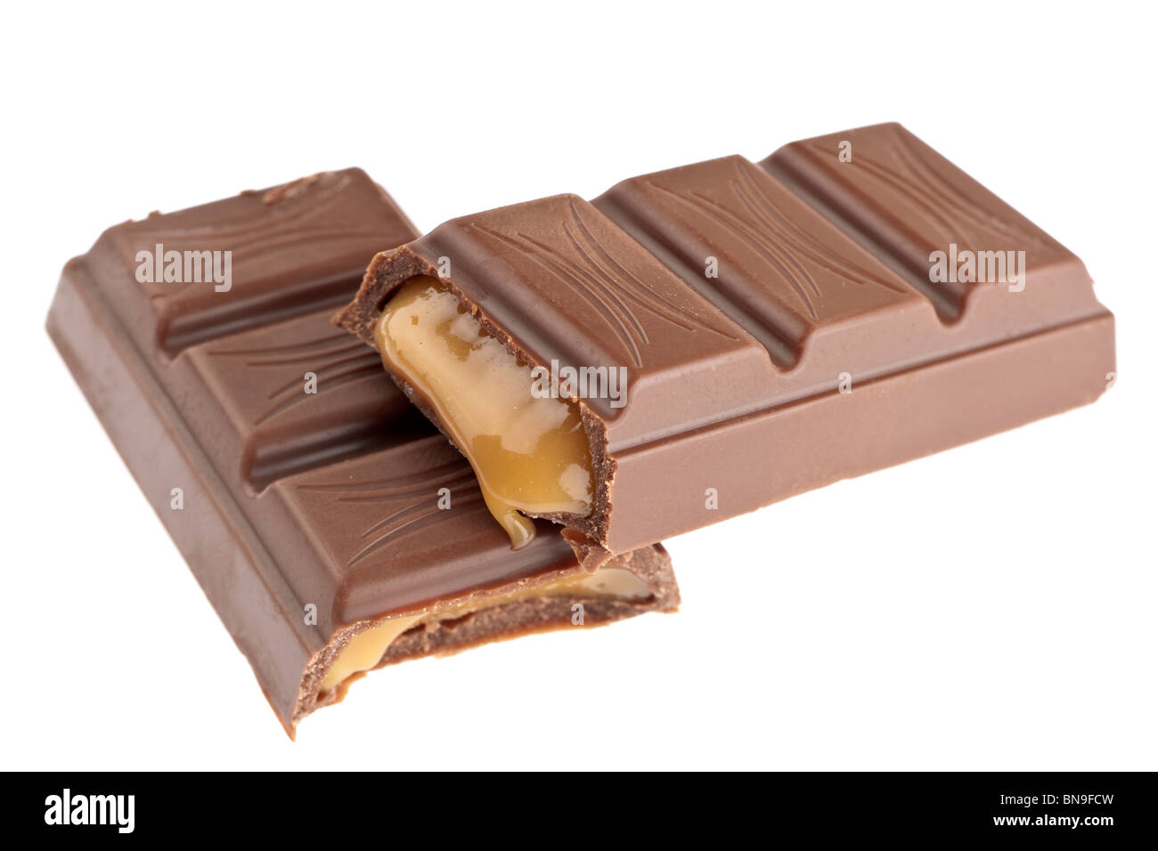 Barretta di cioccolato e caramelle mou caramello bar Foto Stock
