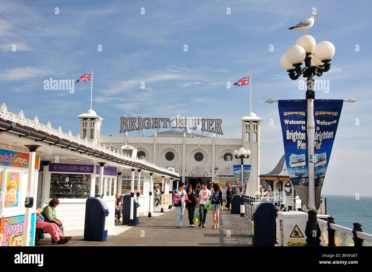 Il Brighton Pier e Brighton East Sussex, England, Regno Unito Foto Stock