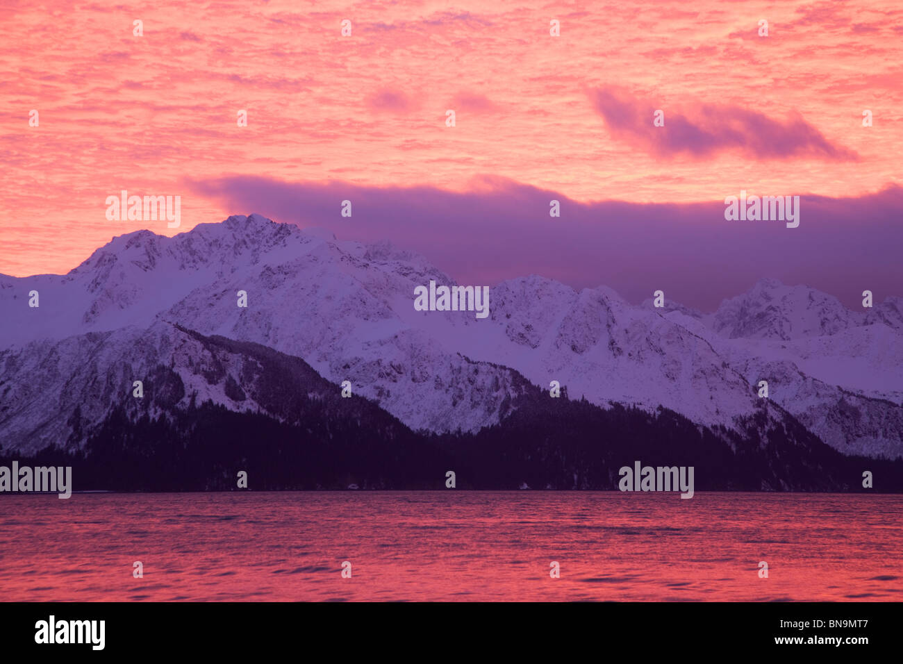 La risurrezione Bay presso sunrise, Seward, Alaska. Foto Stock