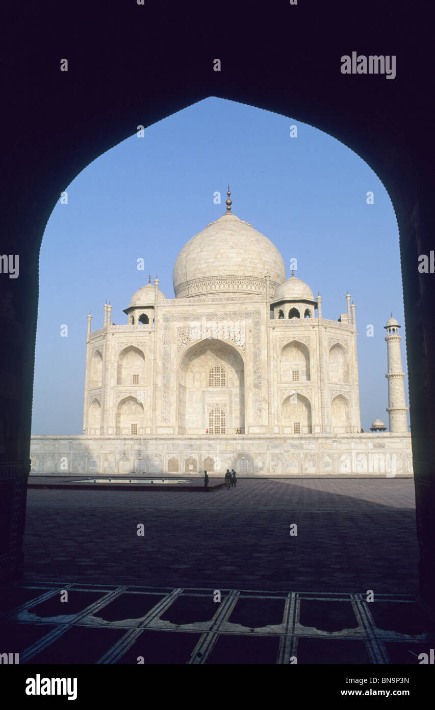 India, Agra, il Taj Mahal, costruita nel 1631-48 da imperatore Mughal Shah Jahan. Foto Stock