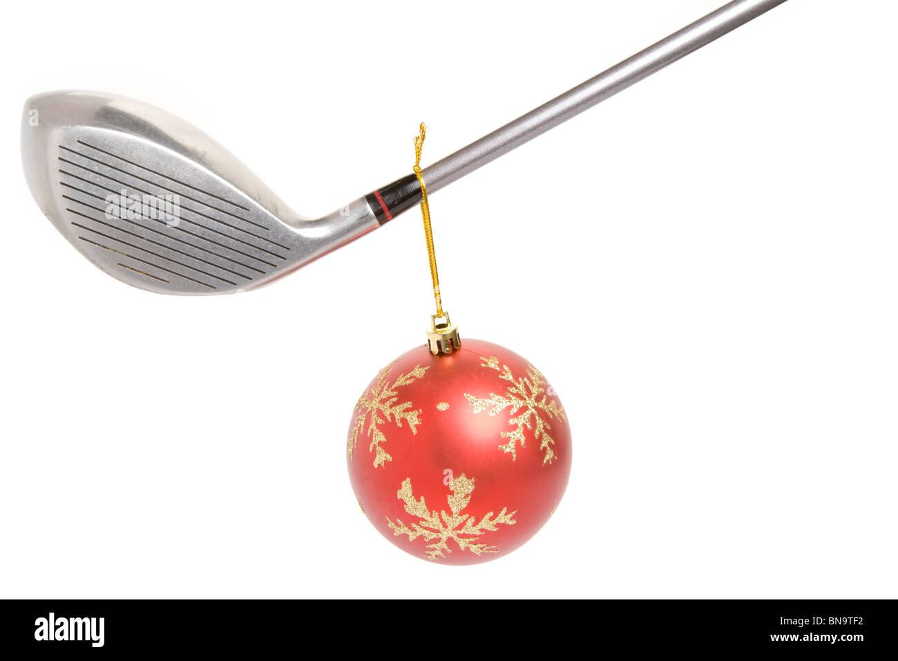 Golf club e Pallina natale close up Foto Stock
