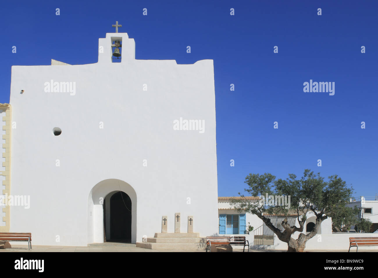 San Francisco Javier chiesa Formentera Isola Baleari Foto Stock