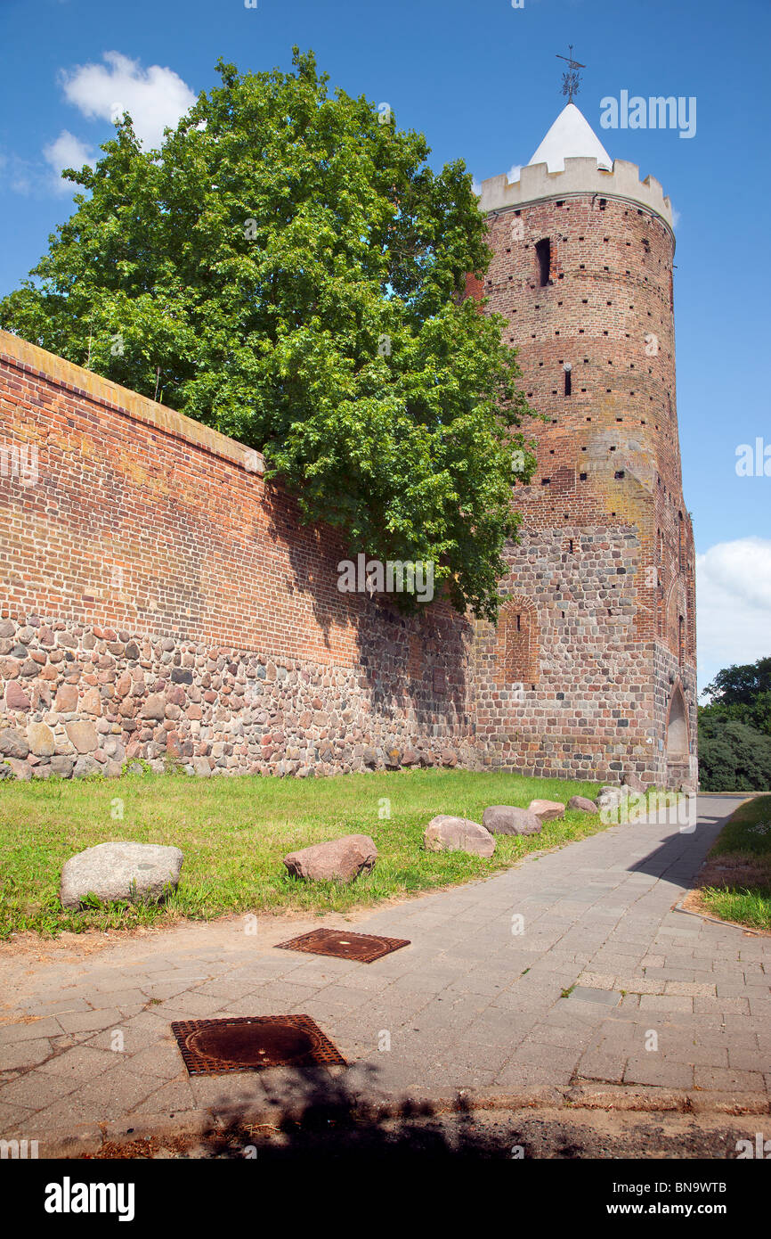 Blindower Turm / Stettiner Turm, Prenzlau, Uckermark, Brandeburgo, Germania Foto Stock