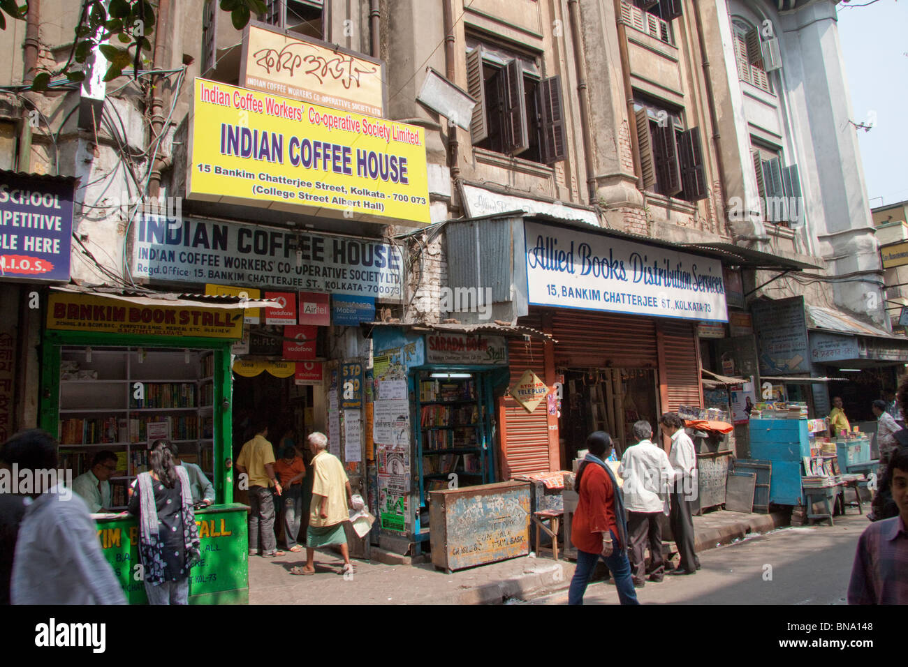 Ingresso della Indian Coffee House al College Street in Kolkata (Calcutta), West Bengal, India. Foto Stock