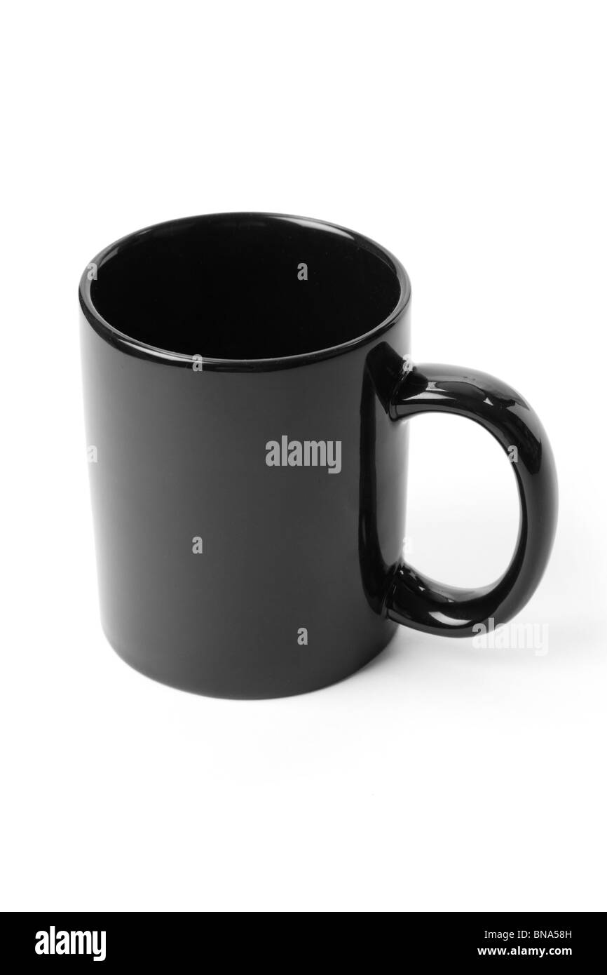 Tazza nera close up shot Foto Stock