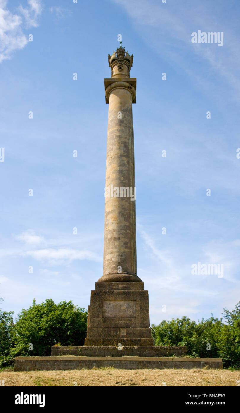 Il cofano monumento memoriale di ammiraglio Samuel il cofano vicino Butleigh Somerset nel Polden Hills Foto Stock