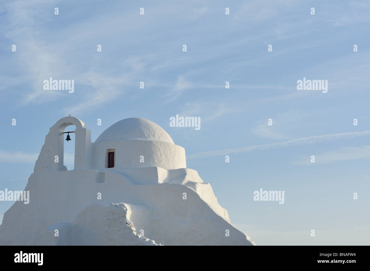 Mykonos. La Grecia. Le bianche Panagia Paraportiani chiesa, nell'area Kastro di Chora. Foto Stock