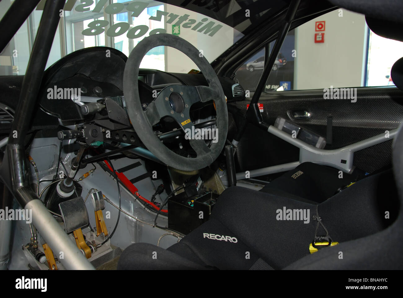 Peugeot 207 S2000 - Bryan Bouffier rally car - interno Foto Stock
