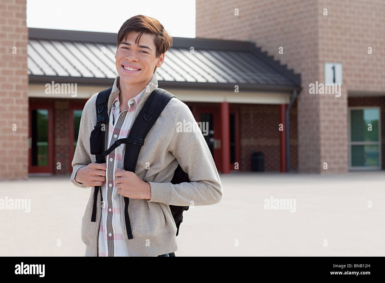 Ritratto maschile di studente di scuola superiore Foto Stock