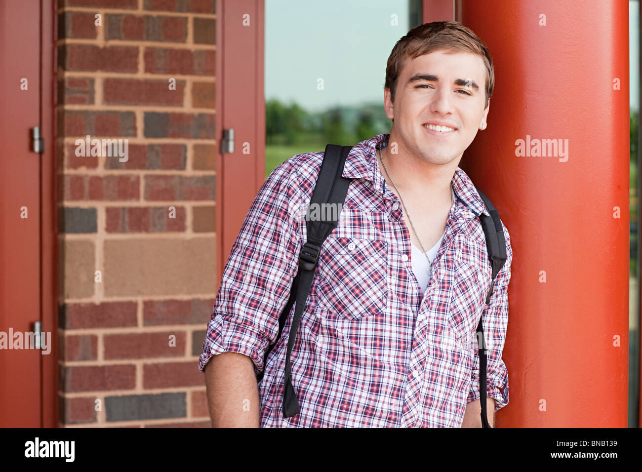 Ritratto maschile di studente di scuola superiore Foto Stock