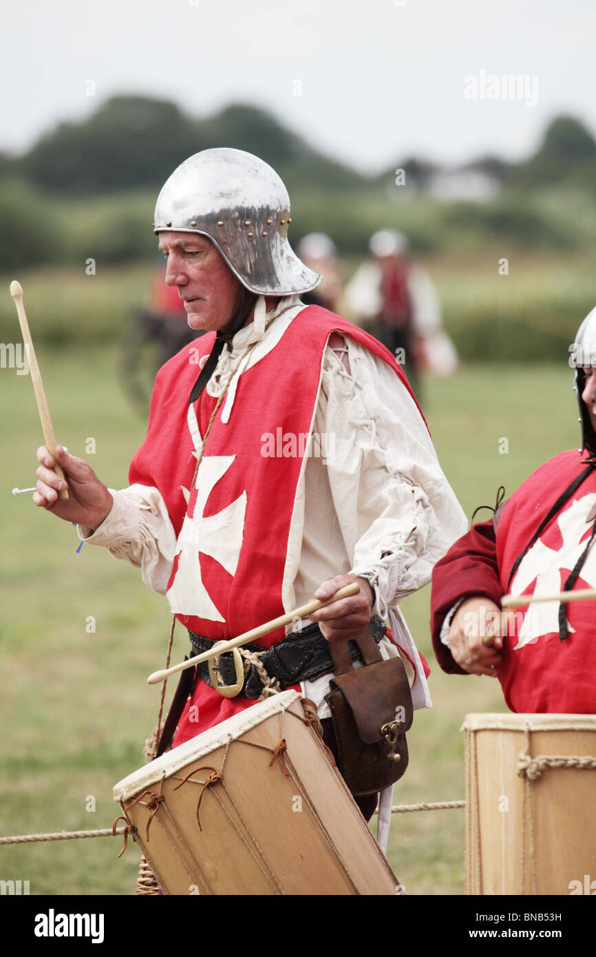 Il batterista, Battaglia di Tewkesbury rievocazione, 2010 Foto Stock