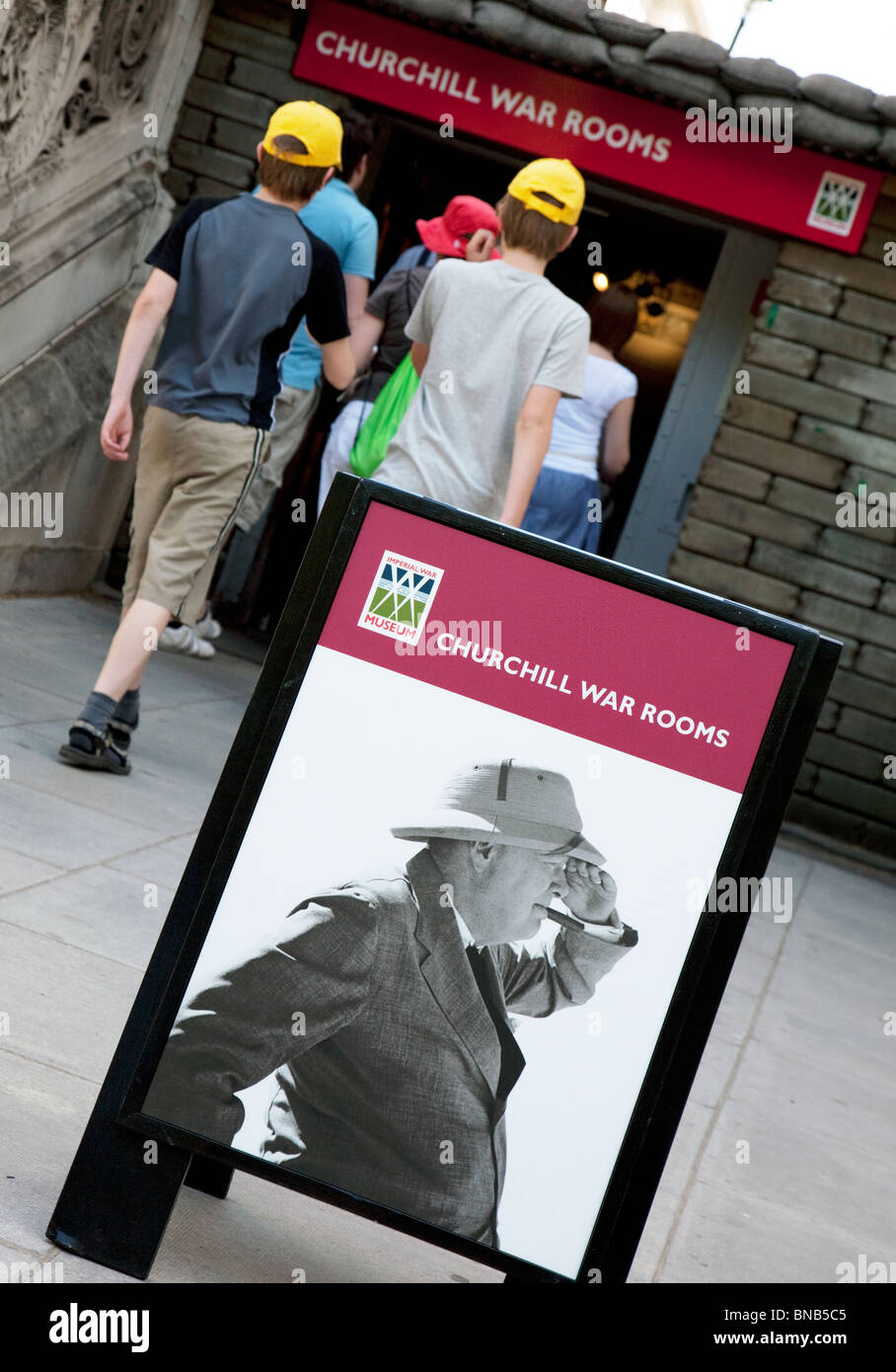 Ingresso al Churchill War Rooms Museum di Londra Foto Stock