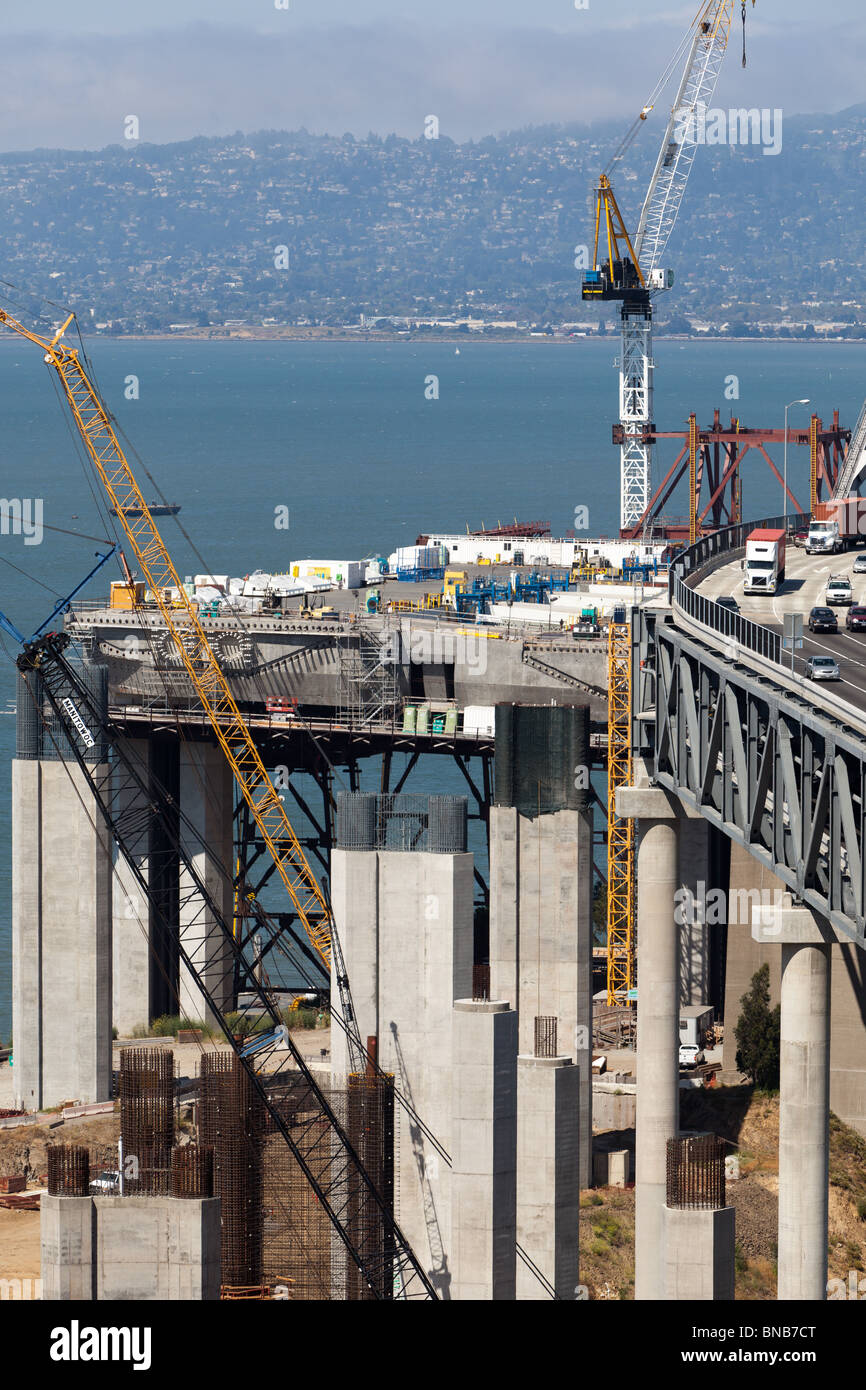 San Francisco Oakland Bay Bridge di costruzione. Foto Stock