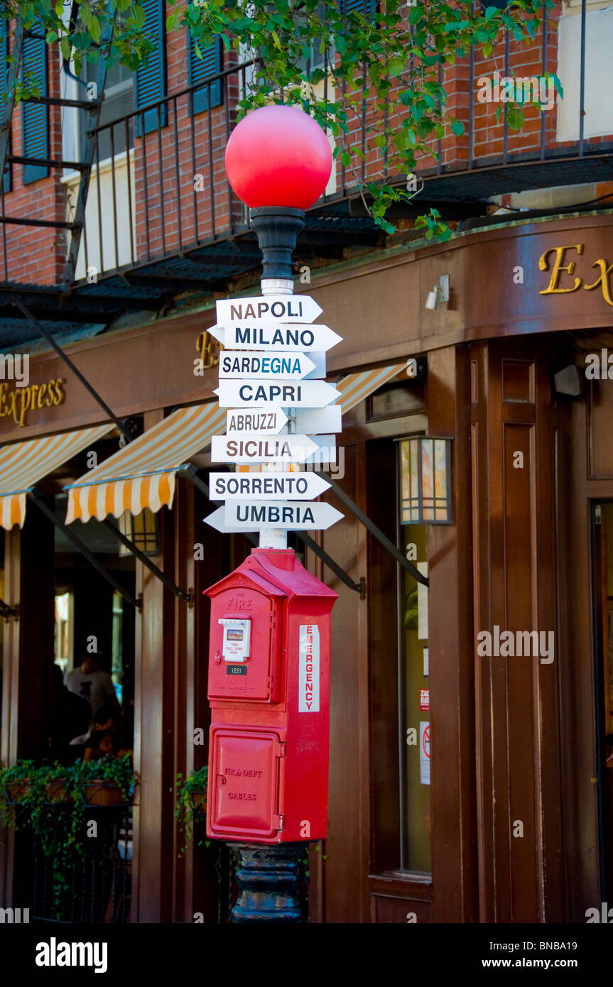 North End quartiere italiano Foto Stock