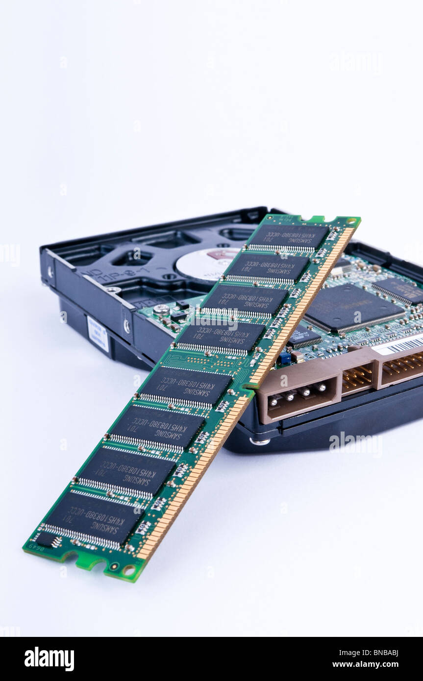 Memoria RAM con disco rigido da un personal computer, PC Foto Stock