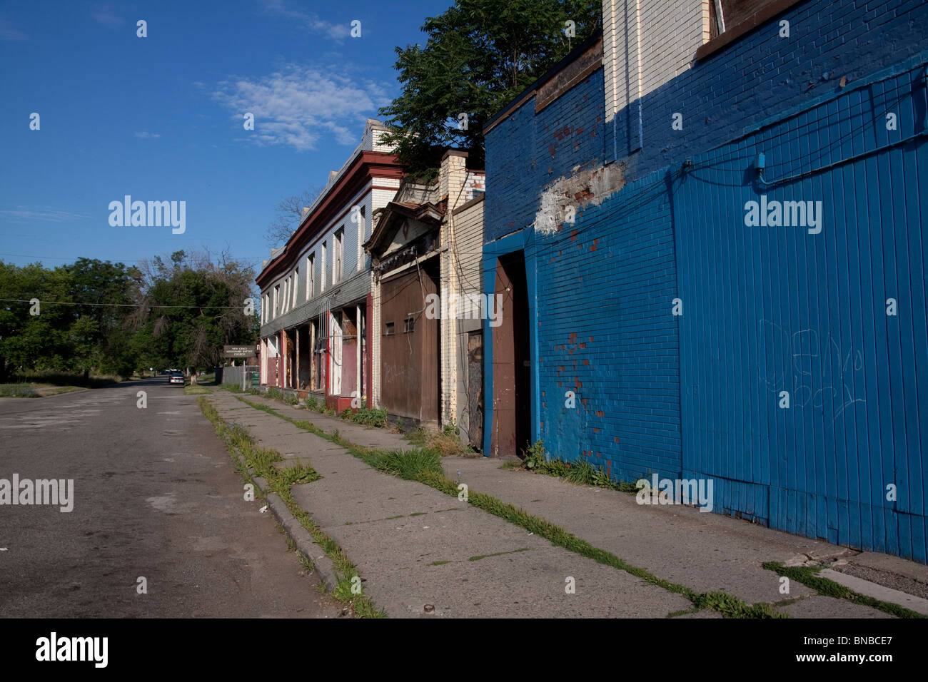 Edifici abbandonati Highland Park vicino a Detroit Michigan STATI UNITI Foto Stock