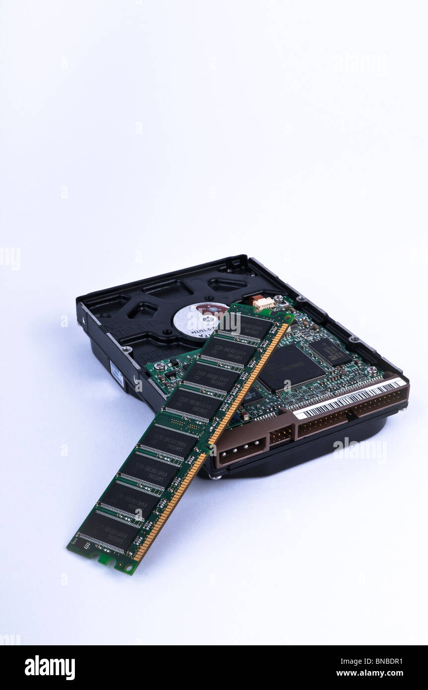 Memoria RAM con disco rigido da un personal computer, PC Foto Stock