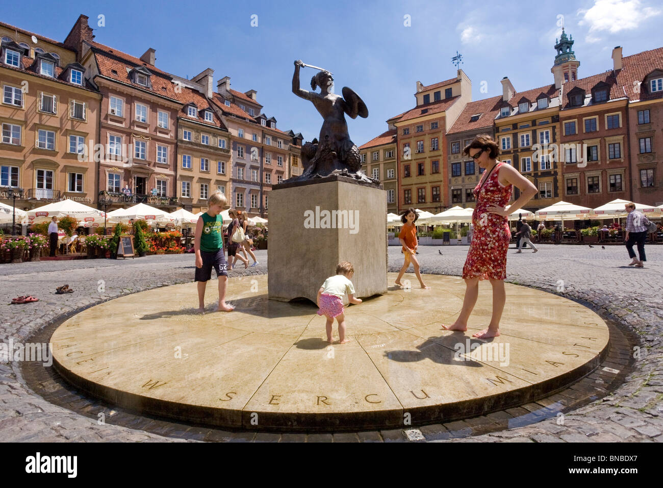 Piazza principale nella Città Vecchia di Varsavia, Polonia Foto Stock