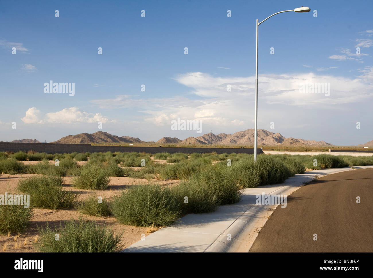 Incompiuta e abbandonata abitazioni sviluppi nell'area di Phoenix, in Arizona. Foto Stock