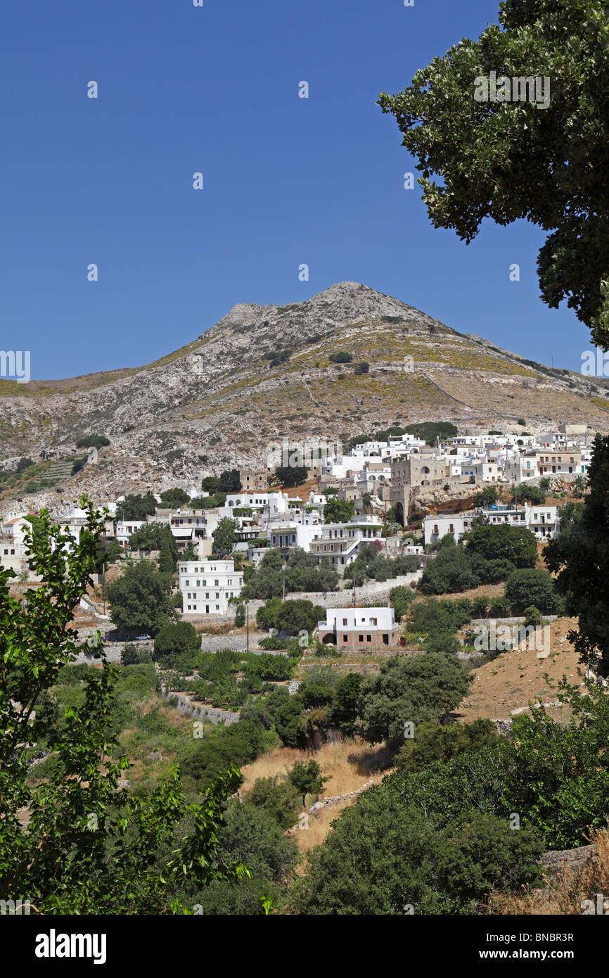 Villaggio di montagna Apeiranthos, Isola di Naxos, Cicladi, ISOLE DELL' EGEO, Grecia Foto Stock