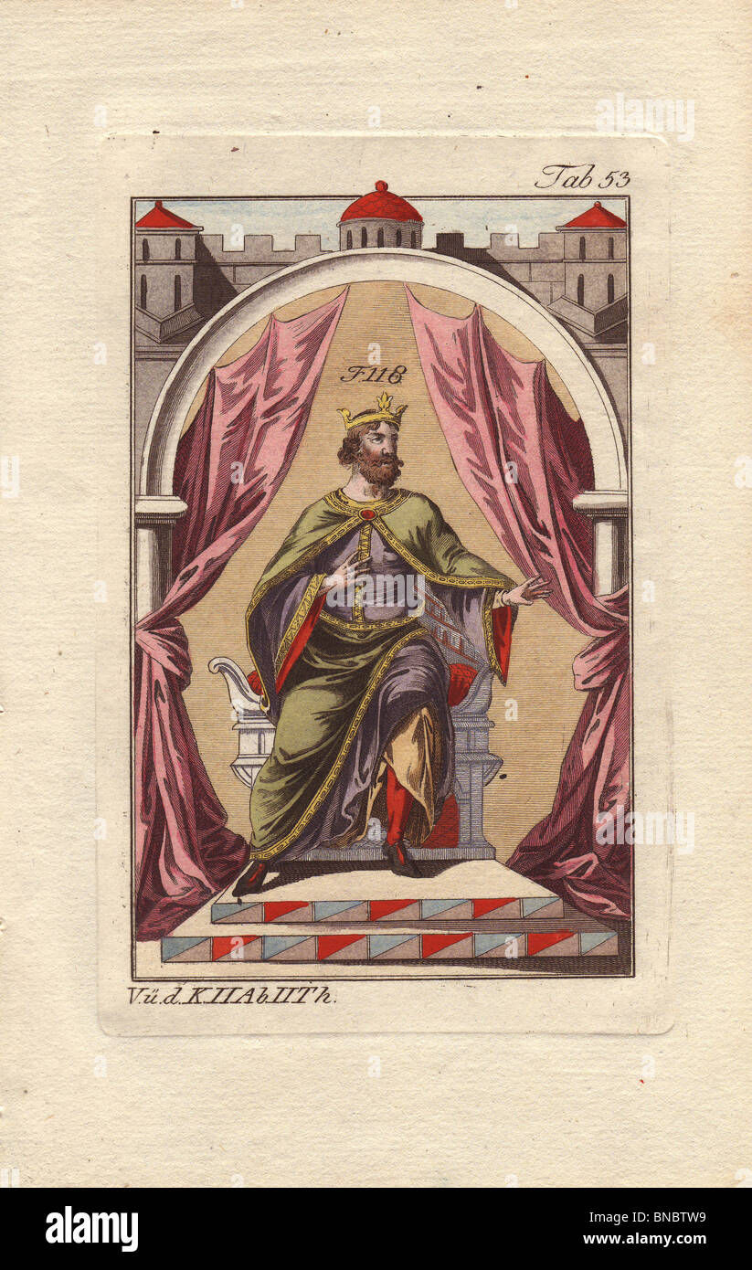 Re normanno in vesti cerimoniali. Foto Stock