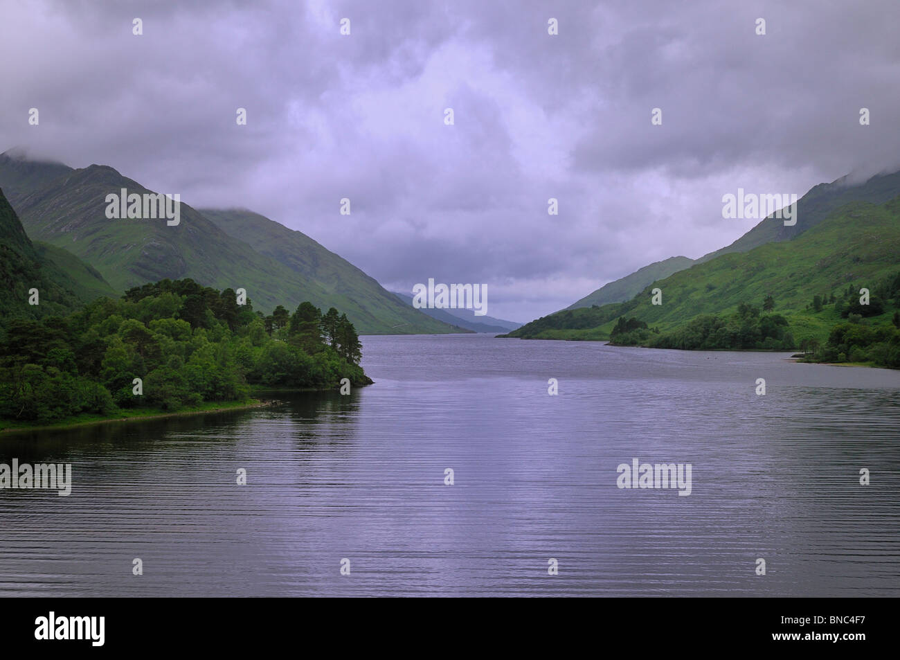Loch Shiel visto da Glenfinnan Foto Stock