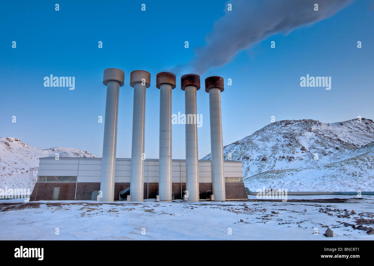 Hellisheidi Centrale geotermica, Islanda Foto Stock