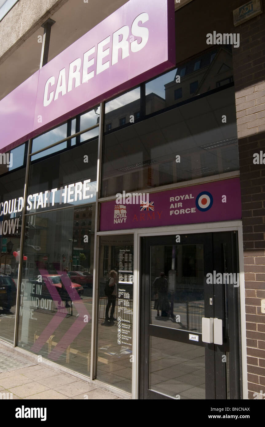 Forze ufficio assunzioni Army Air Force navy uffici Carriere high street locali Foto Stock