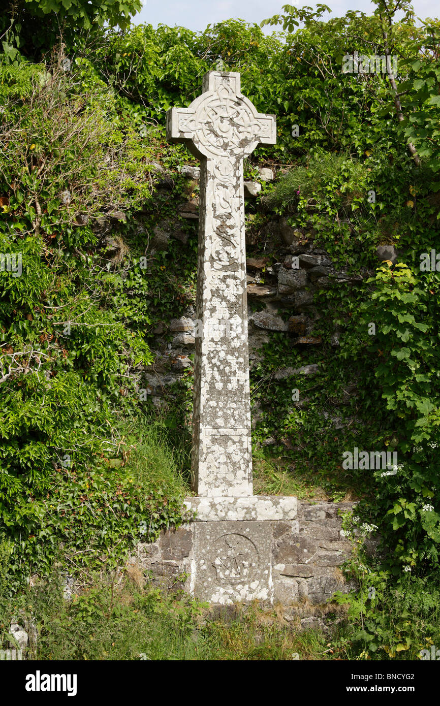 Il MacDougall croce in Dunollie castello vicino a Oban Foto Stock