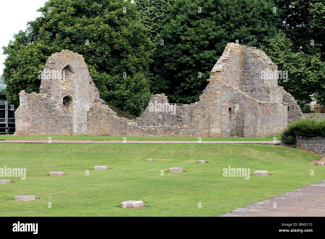 Le rovine della cappella sassone presso il re del Wessex, Cheddar, Somerset Foto Stock