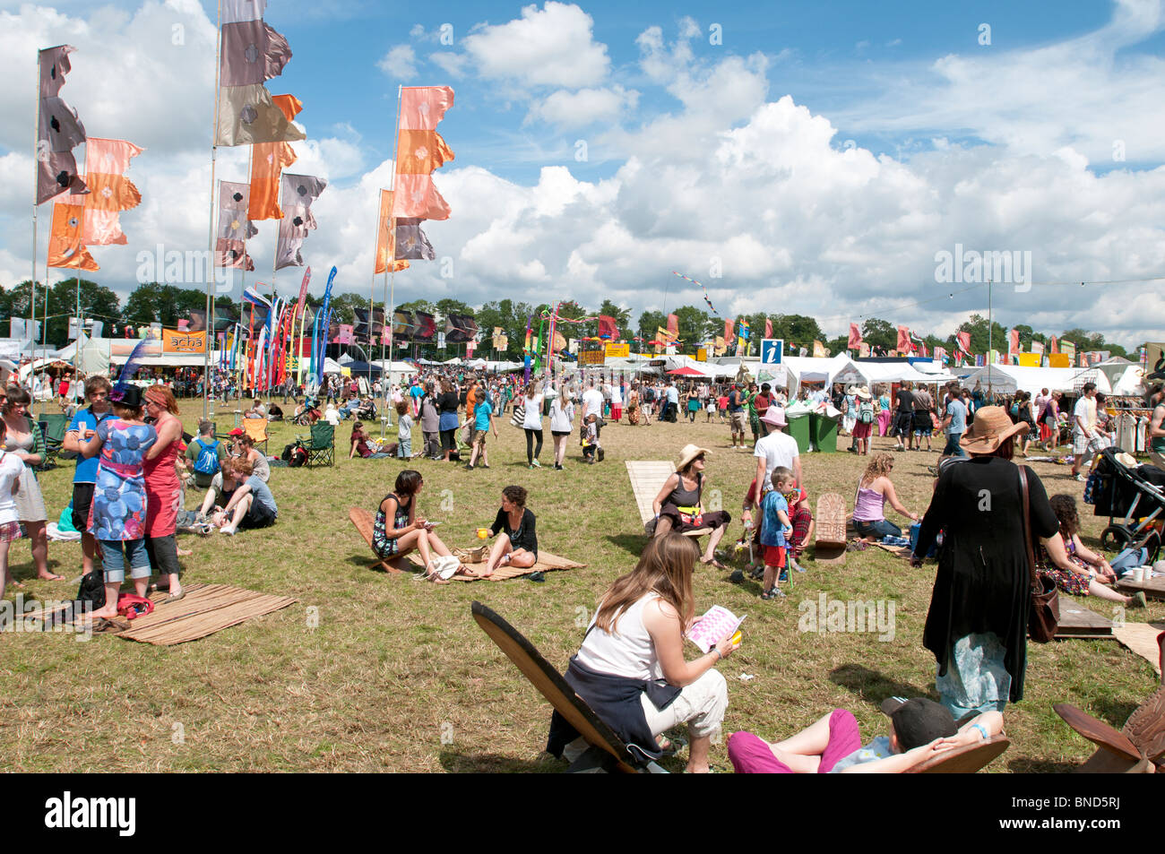 La folla al Womad Festival di musica Foto Stock