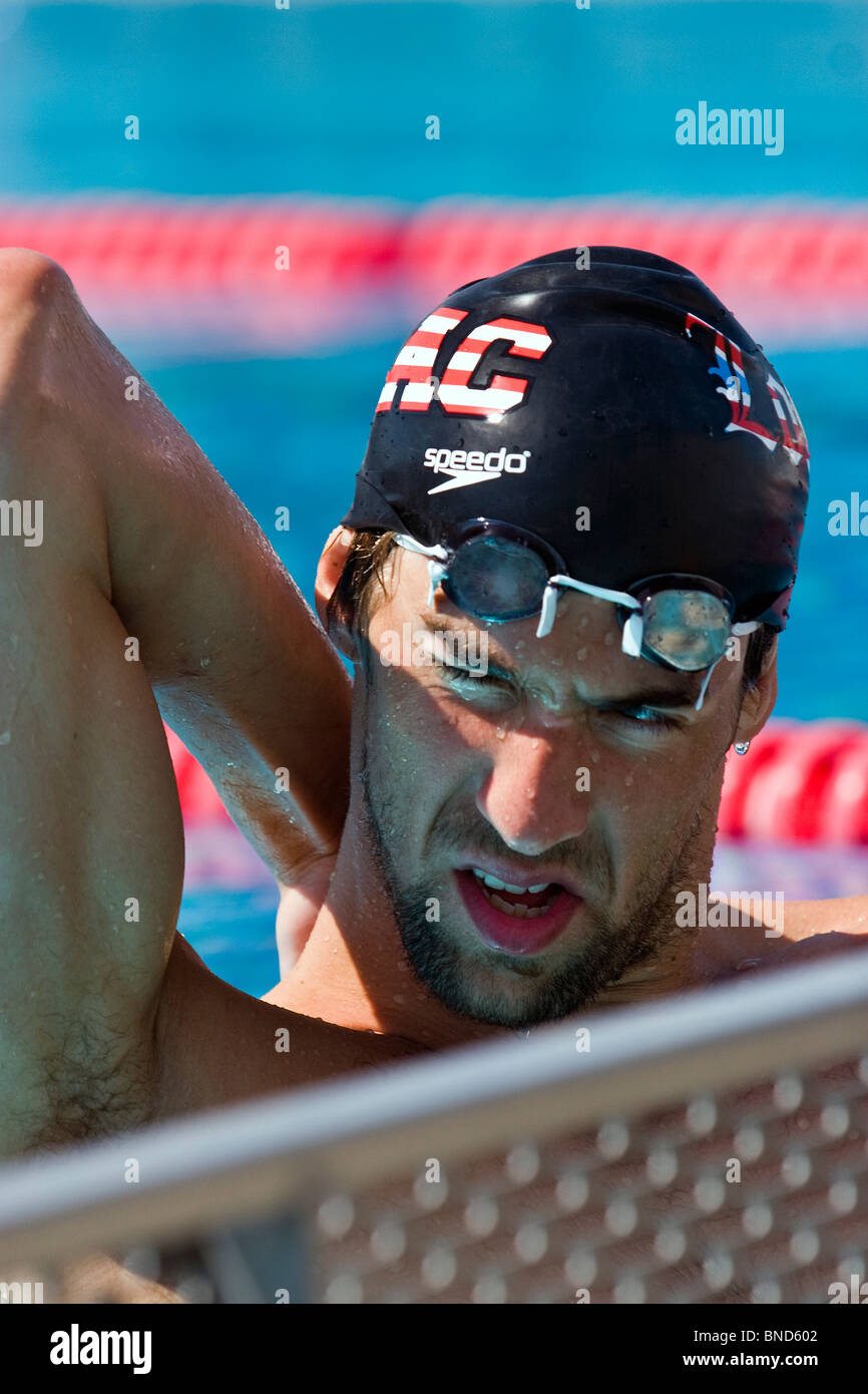 Una fotografia del nuotatore americano Michael Phelps, formazione. USA USA, America NBAC North Baltimore Aquatic Club. Foto Stock