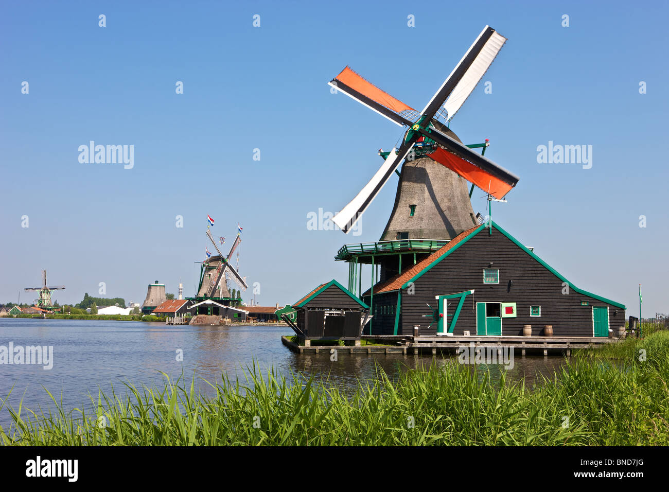 Storico mulino 'De Kat' a Zaanse Schans vicino ad Amsterdam Foto Stock