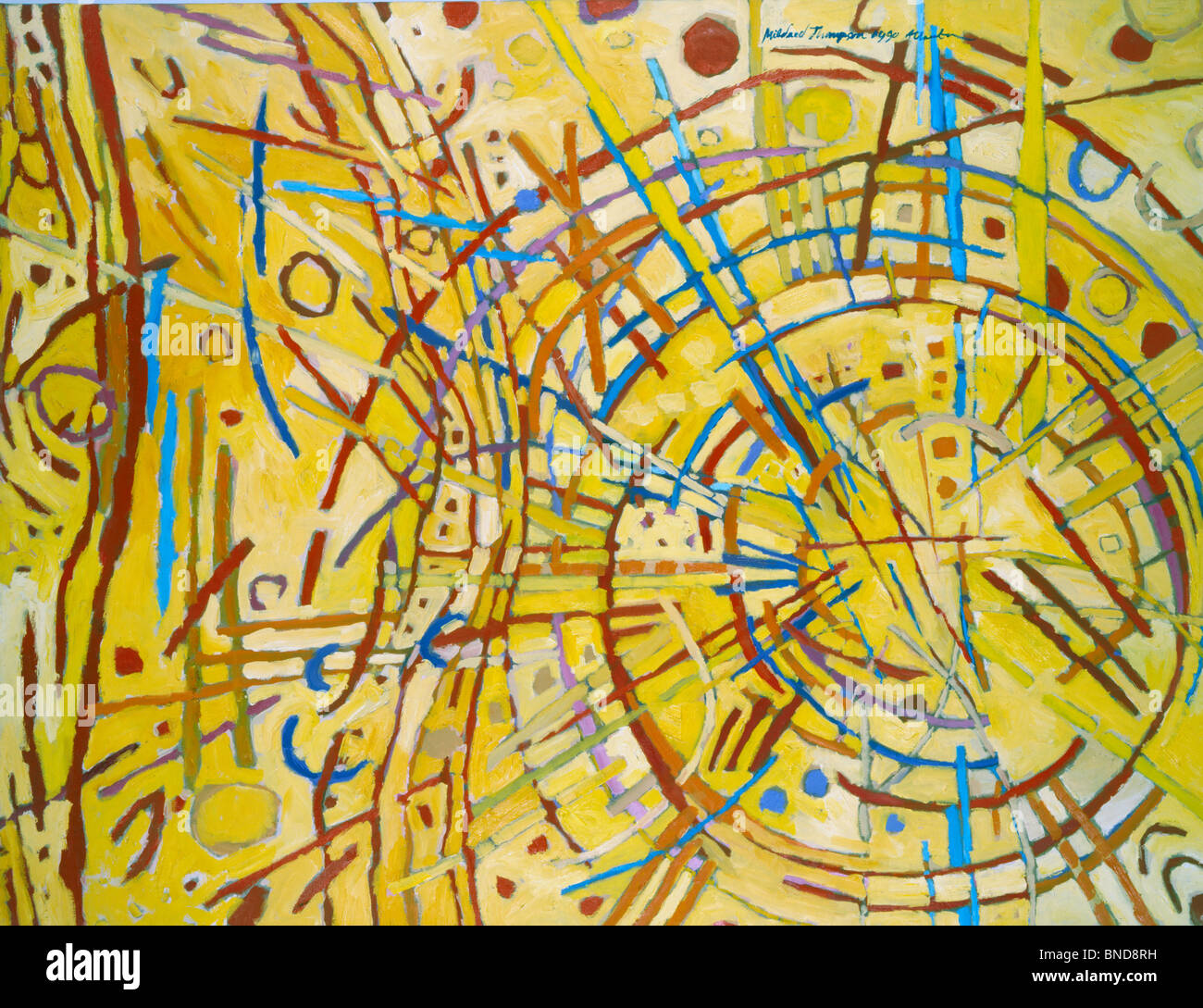 I campi magnetici III da Mildred Thompson, pittura ad olio, 1991, (nato nel 1936) Foto Stock