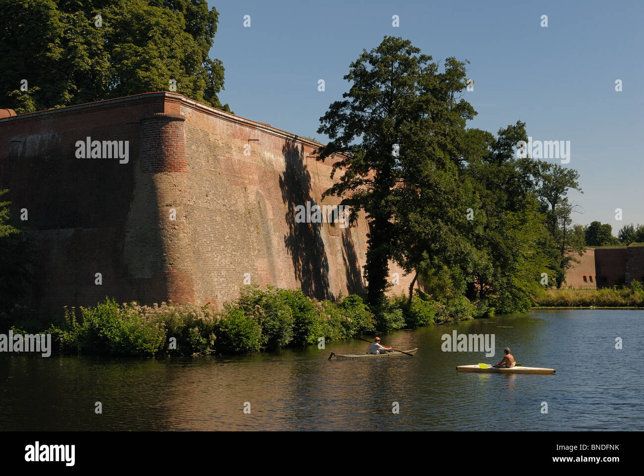 La Zitadelle di Spandau, Bastione Koenig e fossato, fortezza rinascimentale, Spandau, Berlino, Germania, Europa Foto Stock