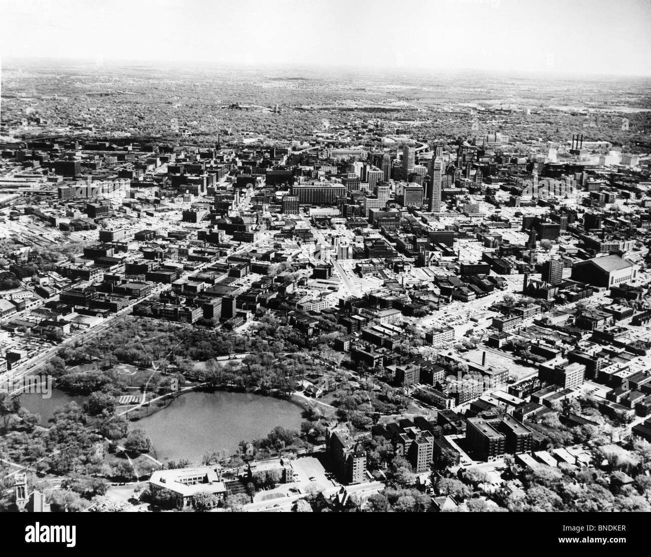 Vista aerea di una città, Minneapolis, Minnesota, Stati Uniti d'America Foto Stock